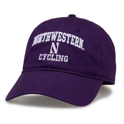 Northwestern University Wildcats Unconstructed Purple Cotton Twill Hat with Cycling Design