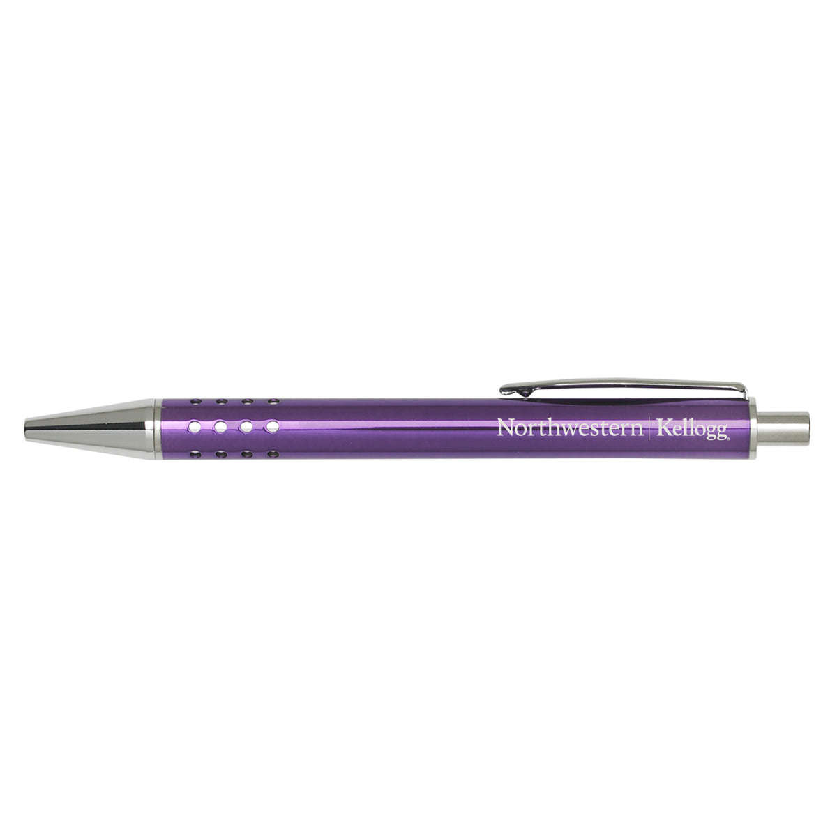 Northwestern I Kellogg Laser Engraved Purple Challenger Ballpoint Pen