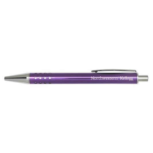 Northwestern I Kellogg Laser Engraved Purple Challenger Ballpoint Pen