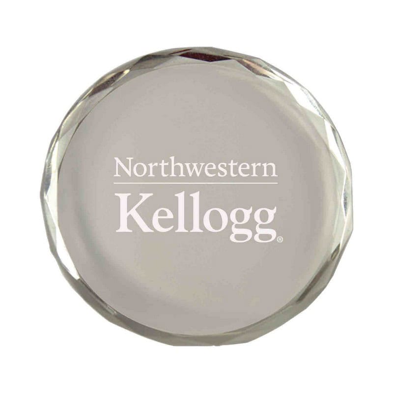 Northwestern I Kellogg Crystal Paper Weight