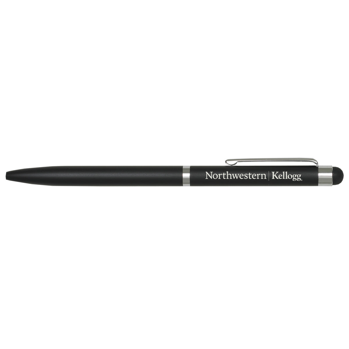 Northwestern I Kellogg Laser Engraved Black Matte Modern Ball Point Pen