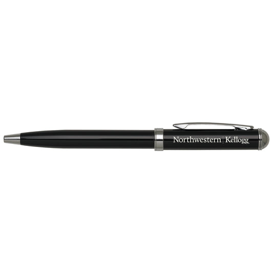 Northwestern I Kellogg Laser Engraved Black Click Action Gel Ink Pen