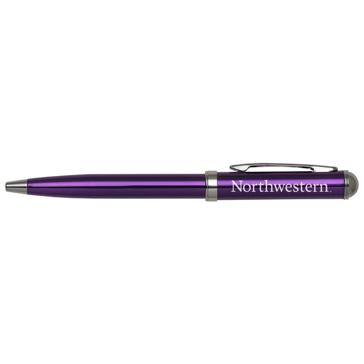 Northwestern University Wildcats Laser Engraved Purple Click Action Gel Ink Pen