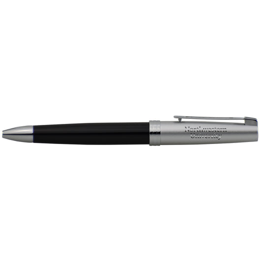 Northwestern University Wildcats Laser Engraved Black Barrel Twist Action Ballpoint Pen