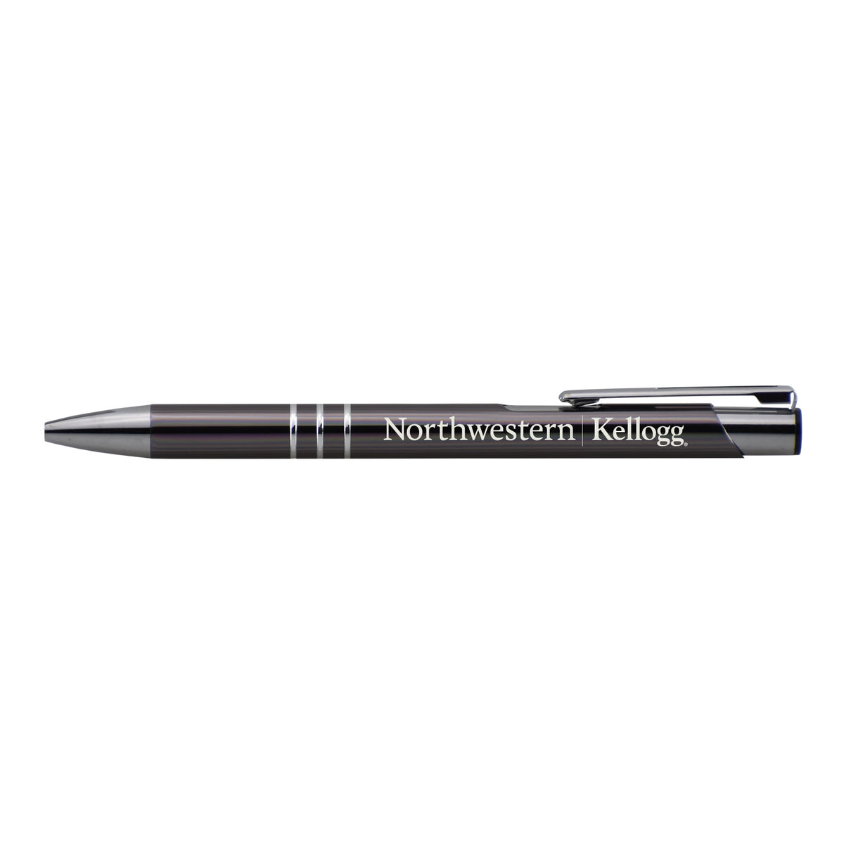 Northwestern I Kellogg Laser Engraved Gunmetal Aura Pen