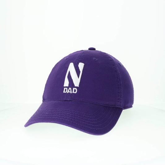 Northwestern University Wildcats Unconstructed Purple Cotton Twill Hat with N & Dad Design