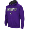 Northwestern University Wildcats Colosseum Men's Purple VF Raglan Poly Pullover Hooded Sweatshirt with N-Cat Design