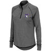 Northwestern University Wildcats Colosseum Ladies Heather Charcoal 1/4 Zipwith N-Cat Design