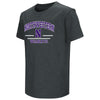 Northwestern University Wildcats Colosseum Men's Heather Charcoal Dual Blend T-Shirt with Stylized N Design