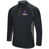 Northwestern University Wildcats Colosseum Men's Black/Grey 1/4 Zip Wind Shirt with Stylized N Design