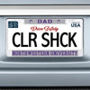 Northwestern University Wildcats Chrome License Plate Frame with Grey Laser Cut Insert -DAD/NORTHWESTERN UNIVERSITY