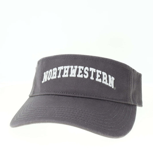Northwestern University Wildcats Dark Grey Charcoal Visor with Arched Northwestern Design