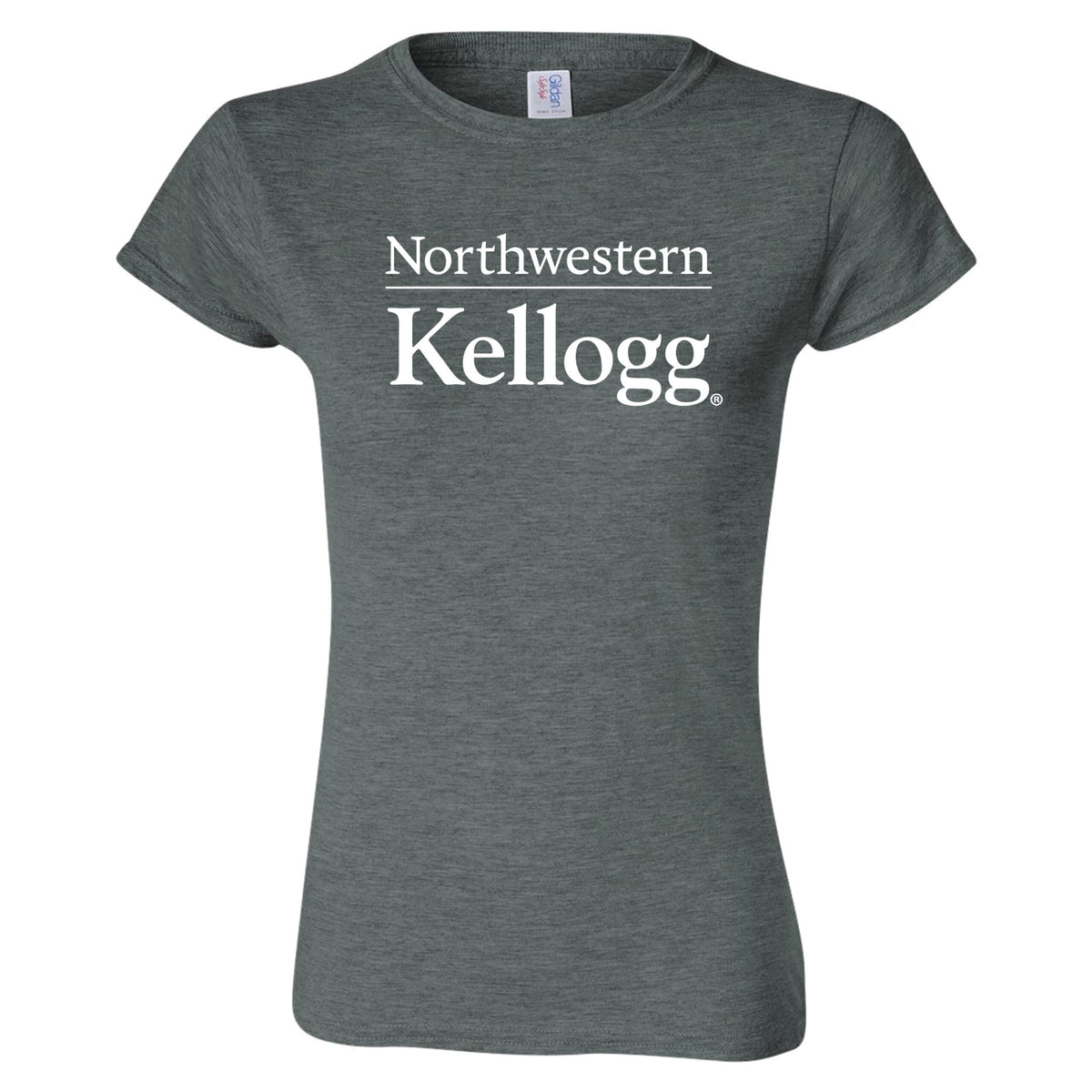 Northwestern I Kellogg Women's MV Softstyle Dark Heather Tee Shirt