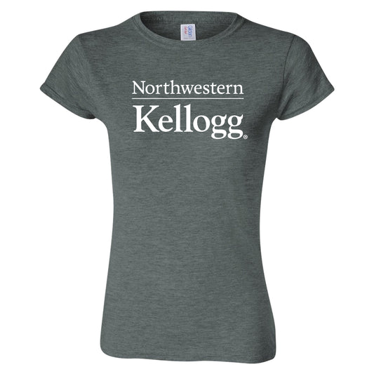 Northwestern I Kellogg Women's MV Softstyle Dark Heather Tee Shirt