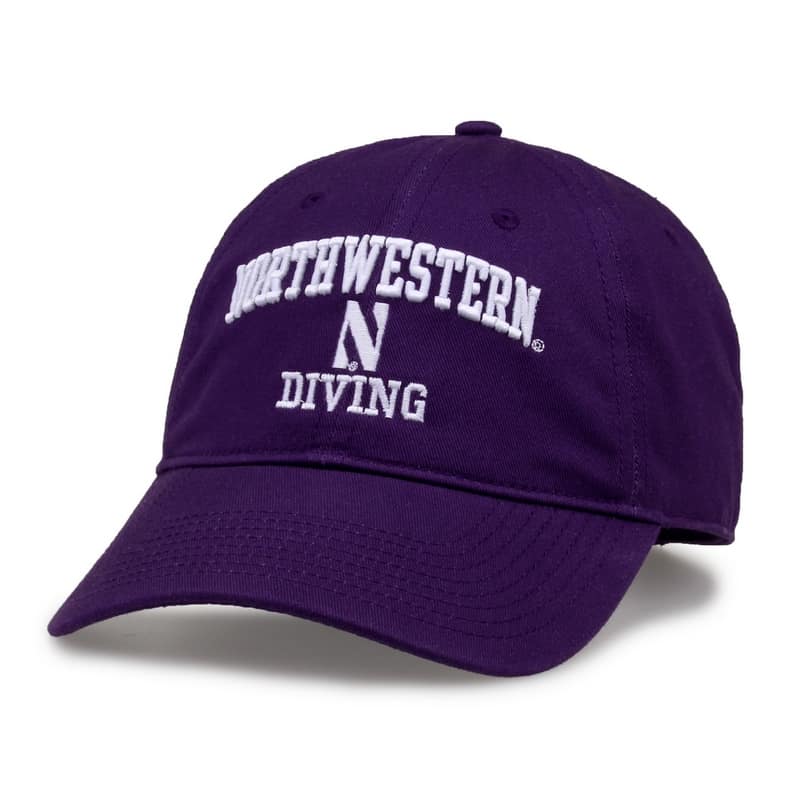 Northwestern University Wildcats Unconstructed Purple Cotton Twill Hat with Diving Design