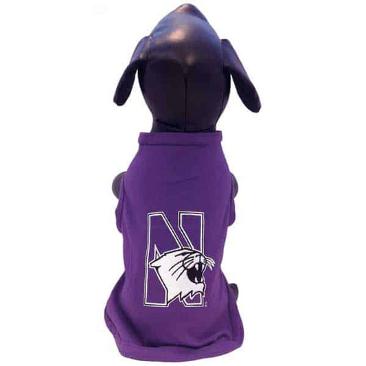 Northwestern University Wildcats Cotton Lycra Dog Shirt With N-Cat Design