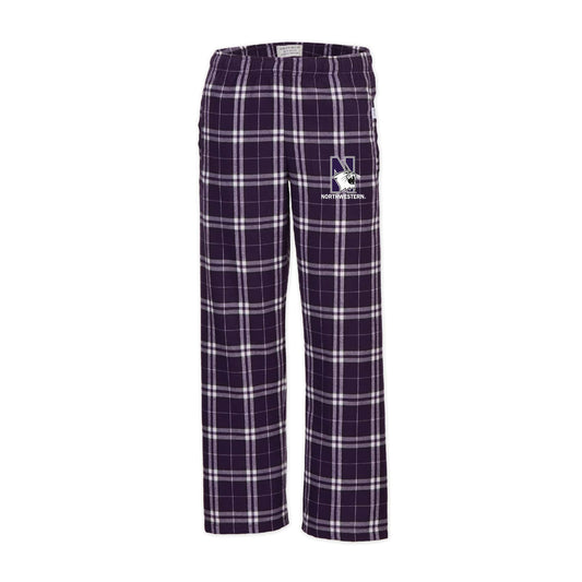 Northwestern University Wildcats Youth Flannel Pants N-cat Design