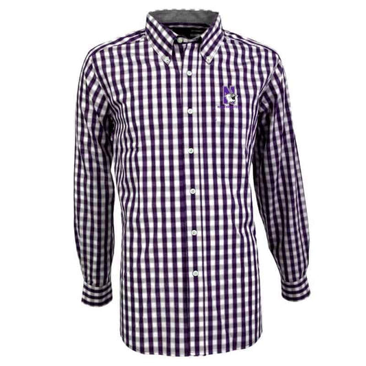 Northwestern University Wildcats Antigua Men's Long Sleeve Casual/Dress Shirt -Alliance