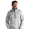 Northwestern University Wildcats Men's Antigua Fortune 1/4 Zip- Light Grey Heathered