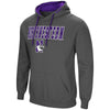 Northwestern University Wildcats Colosseum Men's Charcoal VF Pullover Hooded Sweatshirt with N-Cat Design