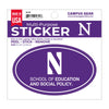 Northwestern University School of Education & Social Policy Full Color Outside Application 3"X5" Oval Multi-Purpose Sticker with N Design