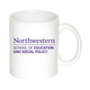 Northwestern University Wildcats 11 oz. White Ceramic Coffee Mug with Education & Social Policy Design