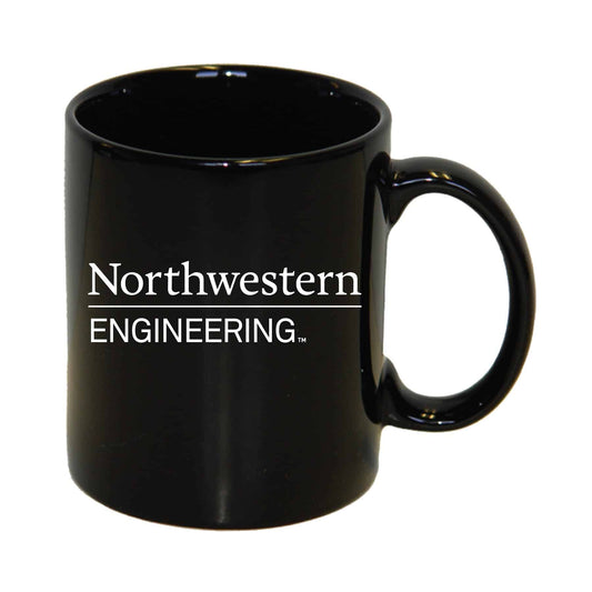 Northwestern University Wildcats 11 oz. Black Ceramic Coffee Mug with Engineering Design