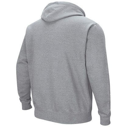Northwestern University Wildcats Colosseum Men's Grey VF Full Zip Hooded Sweatshirt with Arch & N-Cat Design-Back
