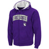 Northwestern University Wildcats Colosseum Men's Purple VF Full Zip Hooded Sweatshirt with Arch & N-Cat Design