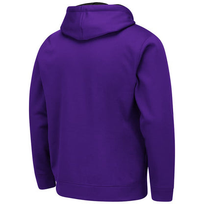 Northwestern University Wildcats Colosseum Men's Purple VF Poly Fleece F-Z Hoodie With N-Cat Design-Back
