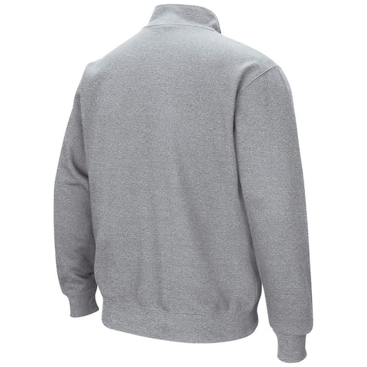 Northwestern University Wildcats Colosseum Men's Grey VF 1/4 Zip Sweatshirt with N-Cat Design-Back