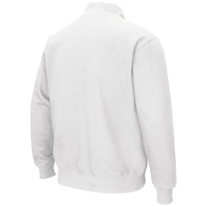 Northwestern University Wildcats Colosseum Men's White VF 1/4 Zip Sweatshirt with N-Cat Design