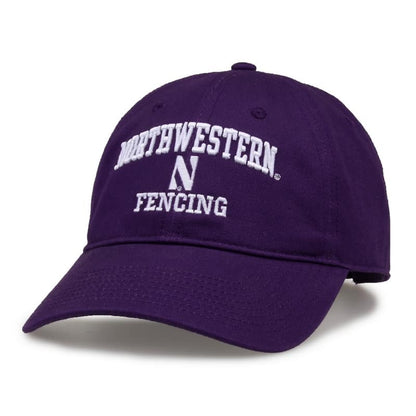 Northwestern University Wildcats Unconstructed Purple Cotton Twill Hat with Fencing Design
