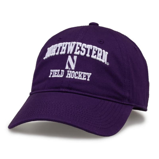 Northwestern University Wildcats Unconstructed Purple Cotton Twill Hat with Field Hockey Design
