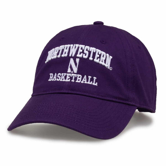 Northwestern University Wildcats Unconstructed Purple Cotton Twill Hat with Basketball Design