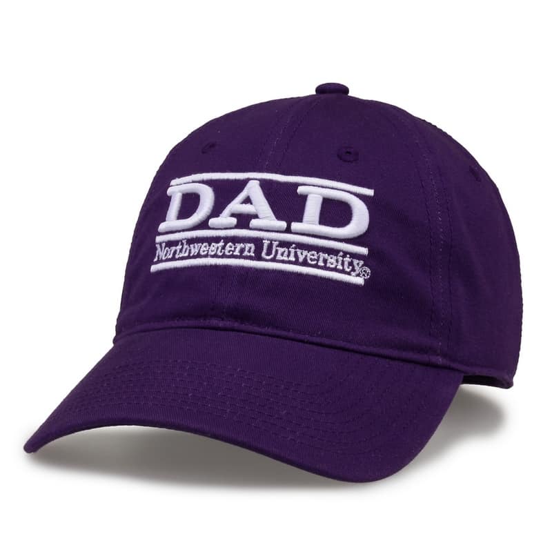 Northwestern University Wildcats Unconstructed Purple Cotton Twill Hat with Dad Bar Design