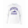 Northwestern University Wildcats White Long Sleeve Tee Shirt with Swimming Design