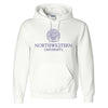 Northwestern University Wildcats Men's White Hooded Sweatshirt with Northwestern University Seal Design