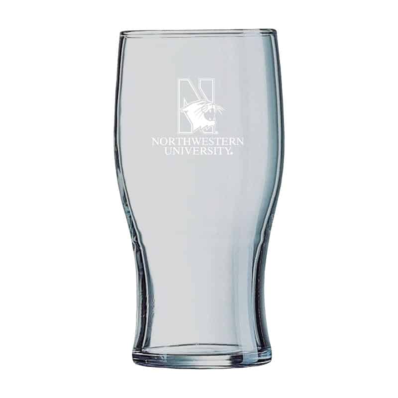 Northwestern University Wildcats 19.5 oz. Laser Engraved Irish Pub With N-Cat Design