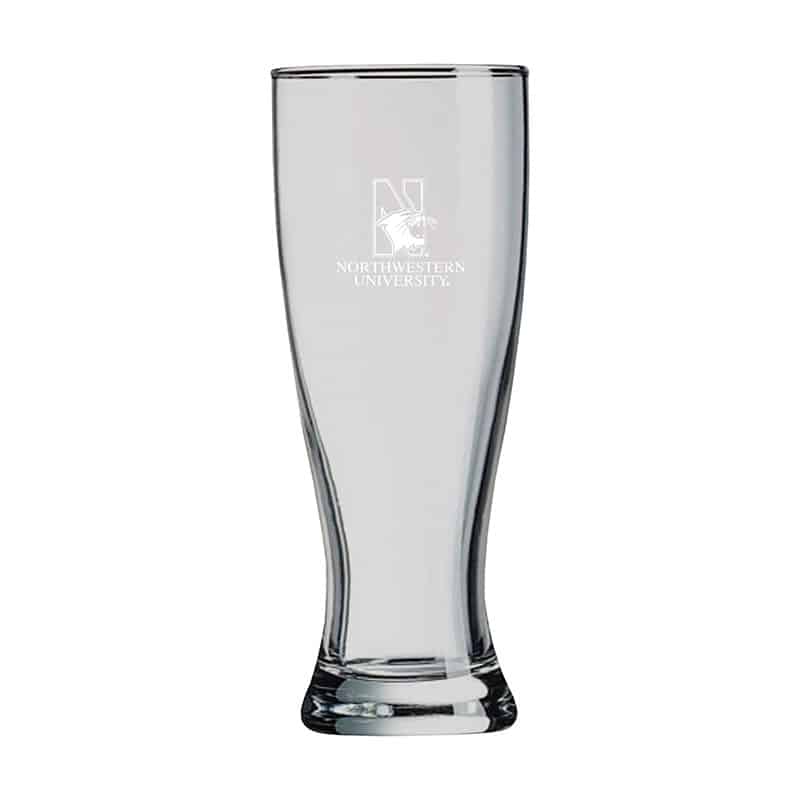 Northwestern University Wildcats 16 oz. Laser Engraved Pilsner With N-Cat Design
