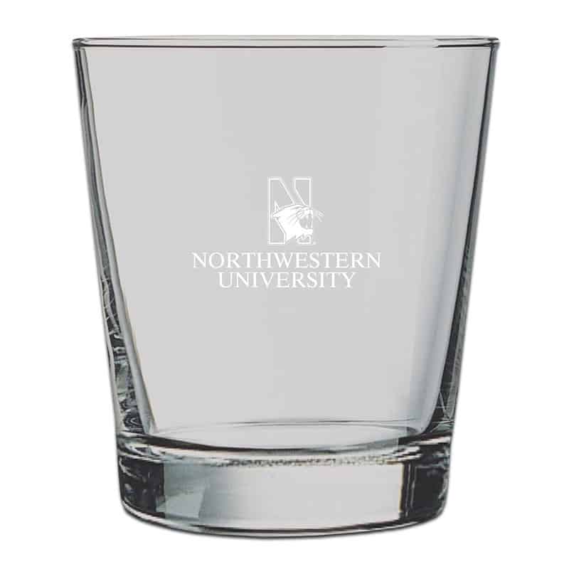 Northwestern University Wildcats 13 oz. Laser Engraved Cocktail Tumbler Glass With N-Cat Design