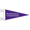 Northwestern The Graduate School Wool Felt Pennant Size Mini 4"X9"