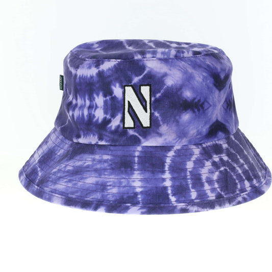 Northwestern University Wildcats Relaxed Purple Tie-Dye Floppy/Bucket Hat with Stylized N Design