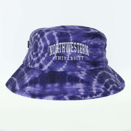 Northwestern University Wildcats Relaxed Purple Tie-Dye Floppy/Bucket Hat with Stylized Northwestern University Design