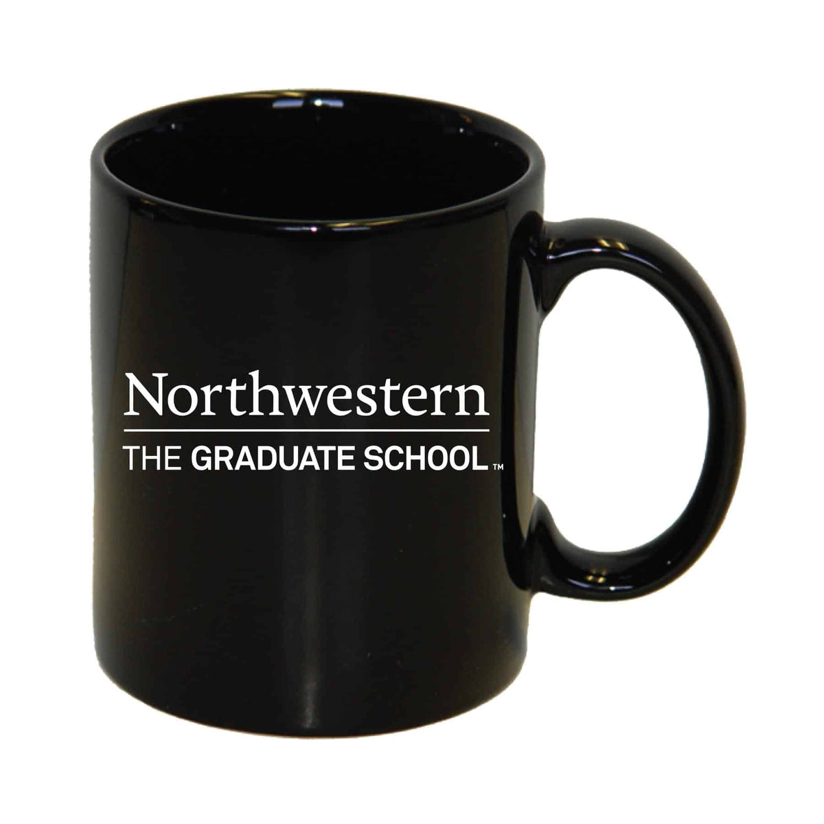 Northwestern University Wildcats 11 oz. Black Ceramic Coffee Mug with The Graduate School Design