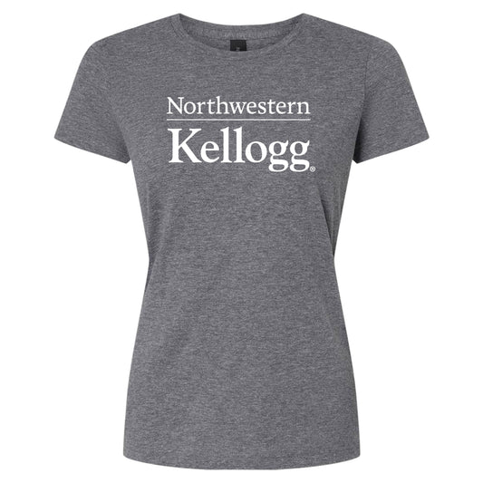 Northwestern I Kellogg Women's MV Softstyle Graphite Heather Tee Shirt