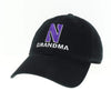 Northwestern University Wildcats Unconstructed Black Cotton Twill Hat with N & Grandma Design