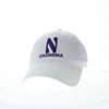 Northwestern University Wildcats Unconstructed White Cotton Twill Hat with N & Grandma Design