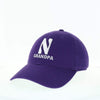 Northwestern University Wildcats Unconstructed Purple Cotton Twill Hat with N & Grandpa Design
