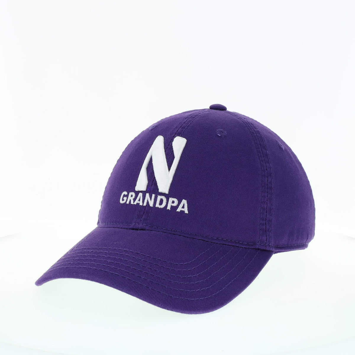 Northwestern University Wildcats Unconstructed Purple Cotton Twill Hat with N & Grandpa Design